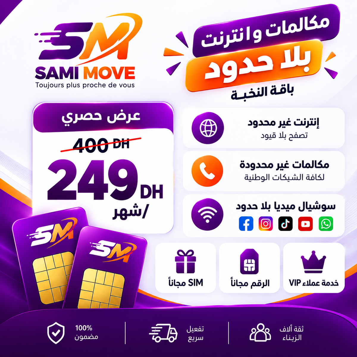 Forfait Internet & Appels Illimités – 249 DH/mois